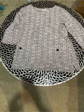 Carolyn Taylor Pink and Black Tweed 3/4 Quarter Sleeve Top
